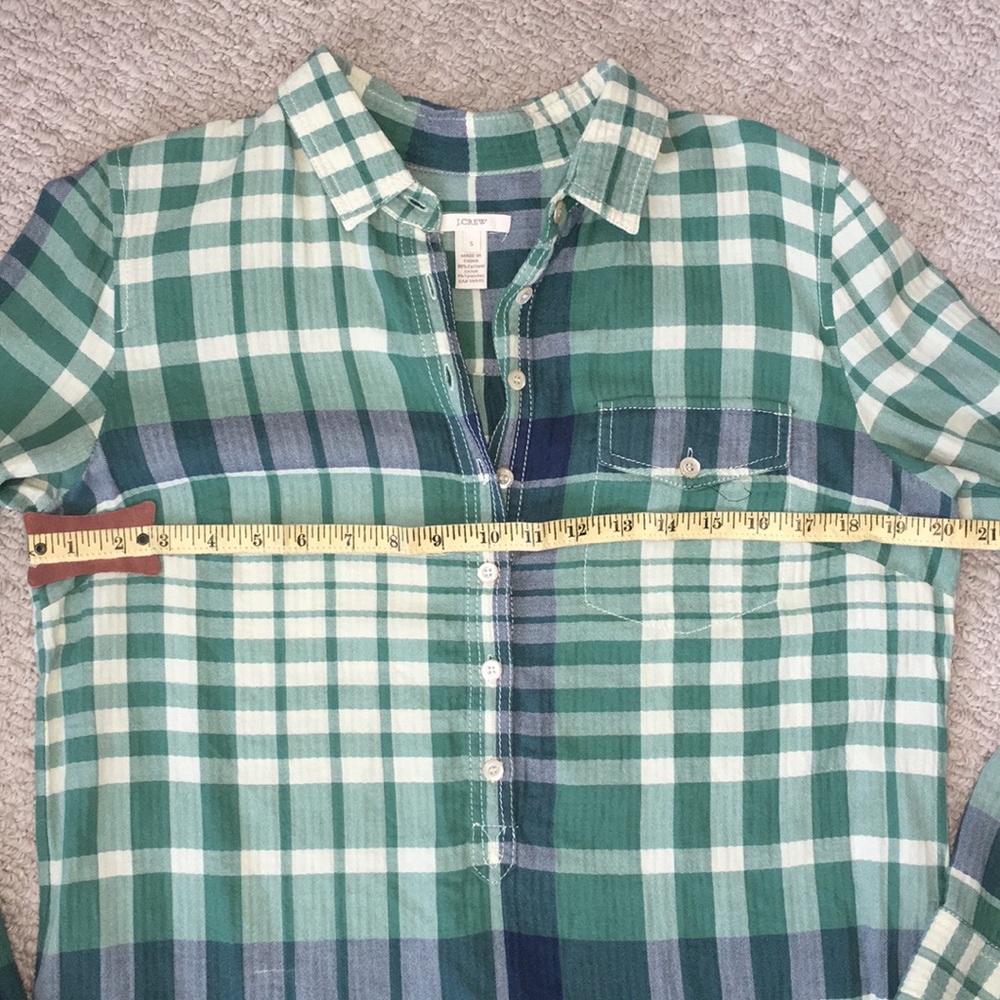 J Crew Plaid Popover Tunic Shirt - Picture 3 of 6